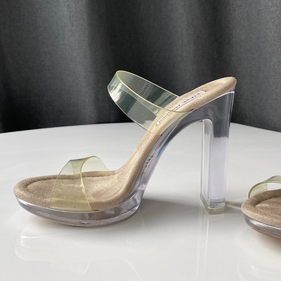 Steven Madden Glassy/Clear High Heel - Size 5.5 - Picture 1 of 9